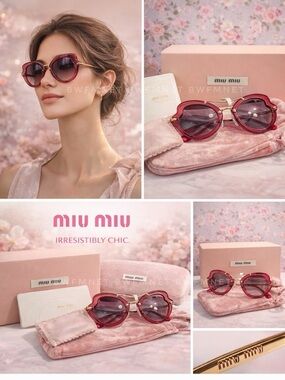 New MIU MIU MU 11RS USU3M1 BORDEAUX sunglasses red(check picture for detail)